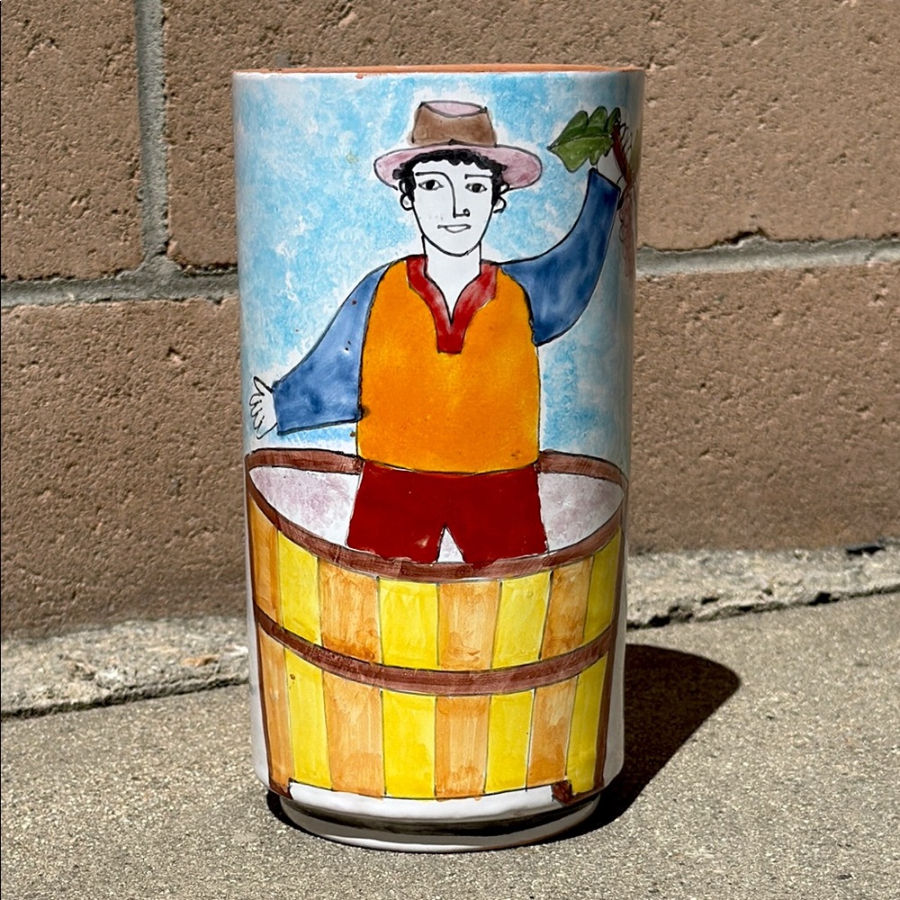 Vintage Italian Nino Parrucca ceramic vase/wine cooler